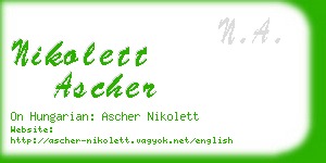 nikolett ascher business card